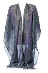 Sheer Green, Yellow and Purple Shawl 