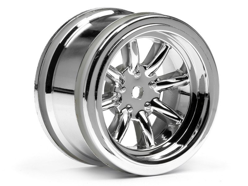 HPI 3812 - Vintage 8 Spoke Wheel 31mm S/Chrome 6mm Offset - RC Masters
