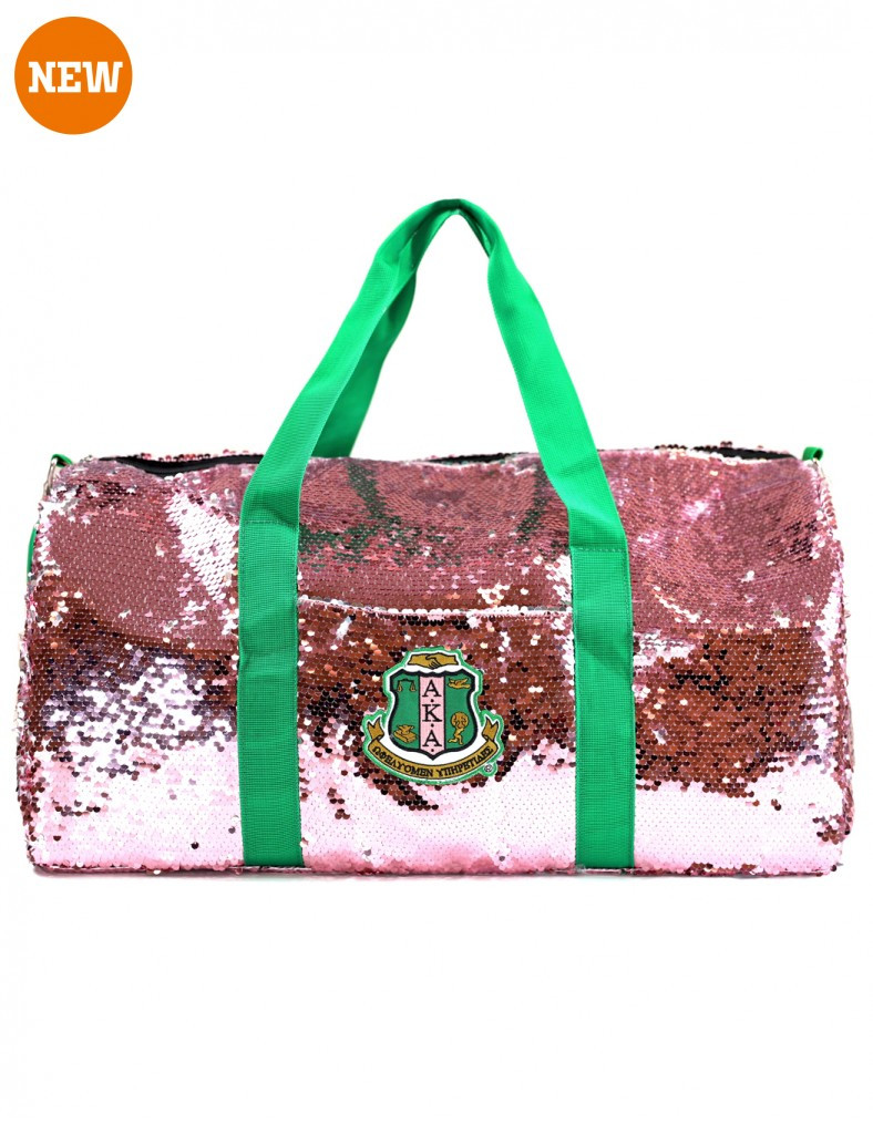 pink sequin duffle bag