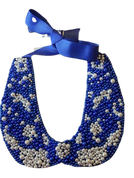 Blue & White Pearl Collar