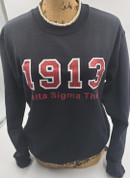 1913 Glitter Crewneck Sweatshirt-Blk