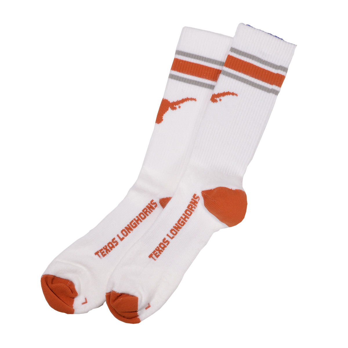 Texas Longhorn 3 Stripe Top Crew Socks (2 Colors) (LC2365) - Sue Patrick