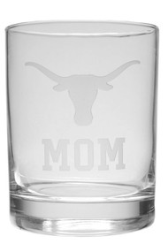 Texas Longhorn Logo Etched Mom Crystal Old Fashion Glass (X06C2-MOM)