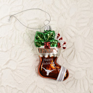 Texas Longhorn Glass Stocking Ornament (86386)