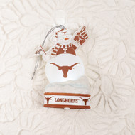 Texas Longhorn LED Lit Snowman Ornament (LEDSNOWMANORN)
