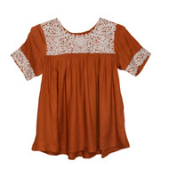 Parsley & Sage Amber Lynn Short Sleeve Embroidered Top (2 Colors) (22T598)