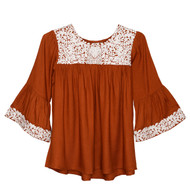 Parsley & Sage Amber Lynn 3/4 Flare Sleeve Top (2 Colors) (22T59C)