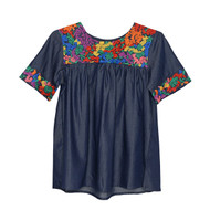 Parsley & Sage Amber Lynn Multi-Embroidered Shirt Sleeve Top (2 Colors) (22T59B)