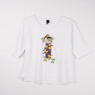 Sabaku Charm of the Finches V-Neck T (408WHTVNK) WHT