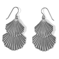 Brighton Two Tier Silver Shells French Wire Earrings (JA8703)