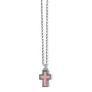 Brighton Dazzling Pink Enamel Petite Cross Necklace (JM604C)