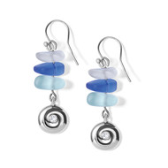 Brighton Contempo Glass Candy French Wire Earrings (JA8683) SLV/BLU