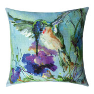 Hummingbird with Purple Flower Climaweave Pillow (SLSWPF)