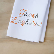 Texas Longhorn Stitched Script Tea Towel (UT0017TT)