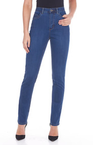 The Suzanne slim leg jean features five pockets with zipper front and one button, traditional belt loops and embroidered detail back pockets
This natural fit regular rise features a slim leg
The gently curved shape follows the body's contours
The bottom of the waistband sits slightly below the body's natural waist
Tailored hips and slimmer thighs create a long lean look while ensuring maximum comfort
30" inseam  
76% cotton 22% polyester 2% spandex 9oz denim 
Machine Wash 
Style#8473250