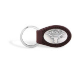 Texas Longhorn Leather with Concho Key Ring (2 Colors) (UTX-KL6)
