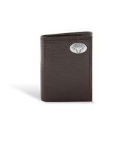 Pebble Leather Tri-Fold Wallet with UT Concho
