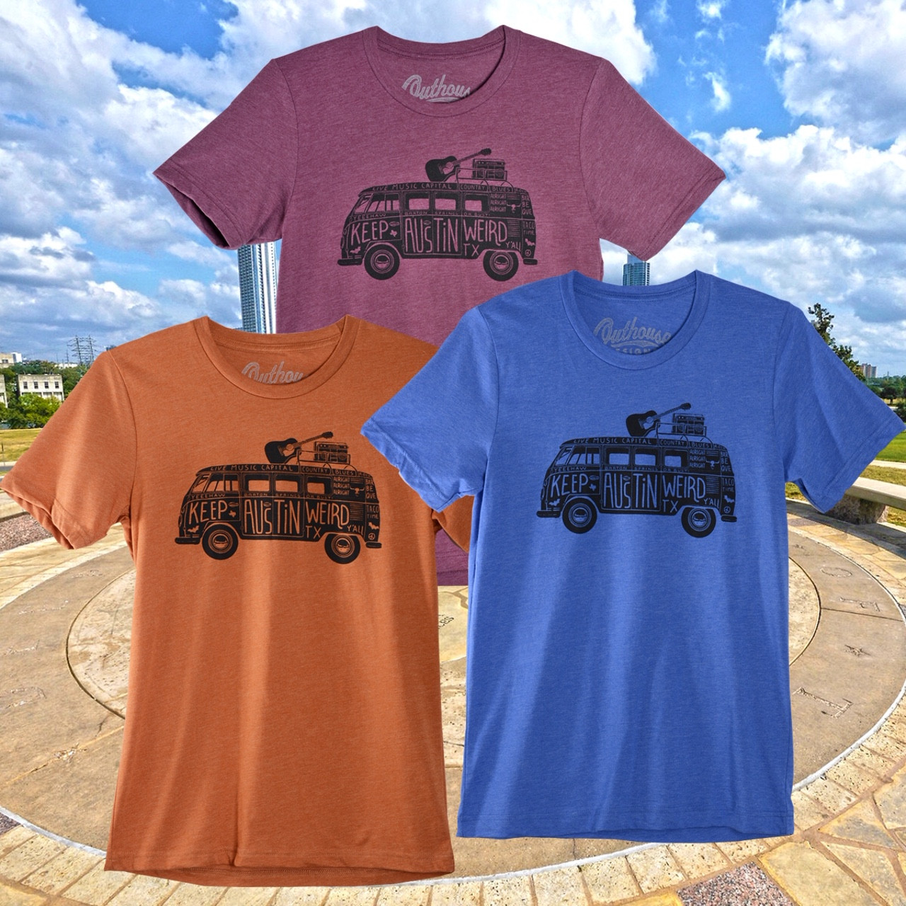 Keep Austin Weird Hippy Van Tee 3 Colors 5991tsmr Sue Patrick