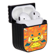 Onyourcases Pikachu as Mega Charizard Pokemon Custom AirPods Case Cover Apple AirPods Gen 1 AirPods Gen 2 AirPods Pro Hard Skin Protective Cover Sublimation Cases