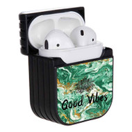 Onyourcases good vibes turquoise Custom AirPods Case Cover Apple Awesome AirPods Gen 1 AirPods Gen 2 AirPods Pro Hard Skin Protective Cover Sublimation Cases
