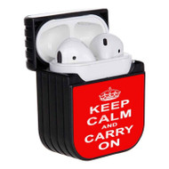 Onyourcases Keep Calm and Carry On Custom AirPods Case Cover Apple AirPods Gen 1 AirPods Gen 2 AirPods Pro Hard Skin Awesome Protective Cover Sublimation Cases