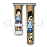 Onyourcases Bob s Burgers Tina Belcher Top Custom Apple Watch Band Personalized Leather Strap Wrist Watch Band Replacement with Adapter Metal Clasp 38mm 40mm 42mm 44mm Watch Band Accessories