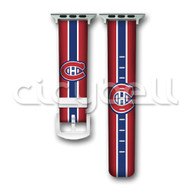 Onyourcases Montreal Canadiens NHL Top Custom Apple Watch Band Personalized Leather Strap Wrist Watch Band Replacement with Adapter Metal Clasp 38mm 40mm 42mm 44mm Watch Band Accessories