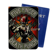 Onyourcases Five Finger Death Punch Flag Custom Passport Wallet Case Top With Credit Card Holder Awesome Personalized PU Leather Travel Trip Vacation Baggage Cover