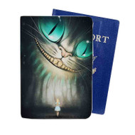 Onyourcases Cheshire Cat Alice in Wonderland Custom Passport Wallet Case With Credit Card Holder Top Awesome Personalized PU Leather Travel Trip Vacation Baggage Cover