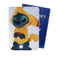 Onyourcases Stitch as Pikachu Pokemon Custom Passport Wallet Case With Credit Card Holder Top Awesome Personalized PU Leather Travel Trip Vacation Baggage Cover