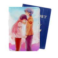 Onyourcases Yui and Hinata Angel Beats Custom Passport Wallet Case With Credit Card Holder Top Awesome Personalized PU Leather Travel Trip Vacation Baggage Cover