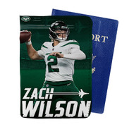 Onyourcases Zach Wilson New York Jets Custom Passport Wallet Case With Credit Card Holder Awesome Personalized PU Leather Top Travel Trip Vacation Baggage Cover
