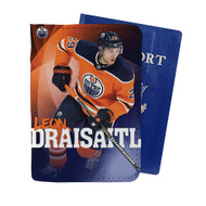 Onyourcases Leon Draisaitl Edmonton Oilers Custom Passport Wallet Case With Credit Card Holder Awesome Personalized PU Leather Travel Trip Vacation Top Baggage Cover
