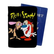 Onyourcases The Ren and Stimpy Show Custom Passport Wallet Case With Credit Card Holder Awesome Personalized PU Leather Travel Trip Vacation Top Baggage Cover