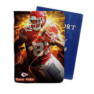 Onyourcases Travis Kelce Kansas City Chiefs Custom Passport Wallet Case With Credit Card Holder Awesome Personalized PU Leather Travel Trip Vacation Top Baggage Cover