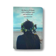 Onyourcases Beautiful Girl On Beach Quotes Custom Passport Wallet Top Case With Credit Card Holder Awesome Personalized PU Leather Travel Trip Vacation Baggage Cover