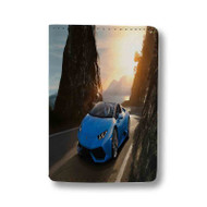 Onyourcases lamborghini huracan blue wallpaper Custom Passport Wallet Case Best With Credit Card Holder Awesome Personalized PU Leather Travel Trip Vacation Baggage Cover