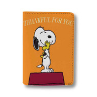 Onyourcases snoopy be thankful wallpaper Custom Passport Wallet Case Best With Credit Card Holder Awesome Personalized PU Leather Travel Trip Vacation Baggage Cover