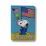 Onyourcases snoopy moon landing wallpaper Custom Passport Wallet Case Best With Credit Card Holder Awesome Personalized PU Leather Travel Trip Vacation Baggage Cover