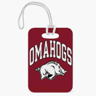 Onyourcases Arkansas Razorbacks Custom Luggage Tags Personalized Name PU Leather Luggage Tag With Strap Awesome Baggage Hanging Suitcase Bag Tags Name ID Labels Travel Bag Accessories