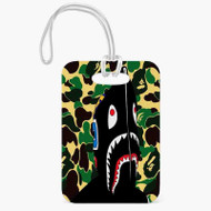 Onyourcases Bape Shark Custom Luggage Tags Personalized Name PU Leather Luggage Tag With Strap Awesome Baggage Hanging Suitcase Bag Tags Name ID Labels Travel Bag Accessories