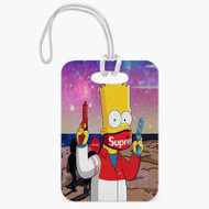Onyourcases Bart Simpsons Supreme Galaxy Custom Luggage Tags Personalized Name PU Leather Luggage Tag With Strap Awesome Baggage Hanging Suitcase Bag Tags Name ID Labels Travel Bag Accessories