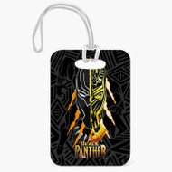 Onyourcases Black Panther Two Face Custom Luggage Tags Personalized Name PU Leather Luggage Tag With Strap Awesome Baggage Hanging Suitcase Bag Tags Name ID Labels Travel Bag Accessories