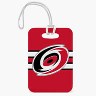 Onyourcases Carolina Hurricanes NHL Custom Luggage Tags Personalized Name PU Leather Luggage Tag With Strap Awesome Baggage Hanging Suitcase Bag Tags Name ID Labels Travel Bag Accessories