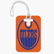 Onyourcases Edmonton Oilers NHL Art Custom Luggage Tags Personalized Name PU Leather Luggage Tag With Strap Awesome Baggage Hanging Suitcase Bag Tags Name ID Labels Travel Bag Accessories