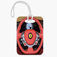 Onyourcases Ferrari Steering Wheel Custom Luggage Tags Personalized Name PU Leather Luggage Tag With Strap Awesome Baggage Hanging Suitcase Bag Tags Name ID Labels Travel Bag Accessories