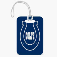 Onyourcases Indianapolis Colts NFL Art Custom Luggage Tags Personalized Name PU Leather Luggage Tag With Strap Awesome Baggage Hanging Suitcase Bag Tags Name ID Labels Travel Bag Accessories