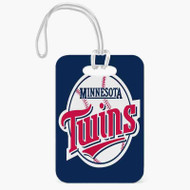 Onyourcases Minnesota Twins MLB Custom Luggage Tags Personalized Name PU Leather Luggage Tag With Strap Awesome Baggage Hanging Suitcase Bag Tags Name ID Labels Travel Bag Accessories