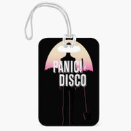 Onyourcases panic at the disco Custom Luggage Tags Personalized Name PU Leather Luggage Tag With Strap Awesome Baggage Hanging Suitcase Bag Tags Name ID Labels Travel Bag Accessories