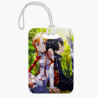 Onyourcases Asuna and Kirito Sword Art Online Custom Luggage Tags Personalized Name PU Top Leather Luggage Tag With Strap Awesome Baggage Hanging Suitcase Bag Tags Name ID Labels Travel Bag Accessories